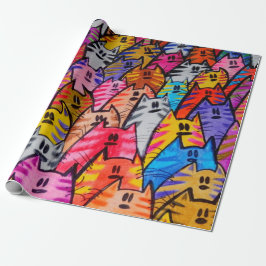 Papel para regalo gatos 05 ラッピングペーパー