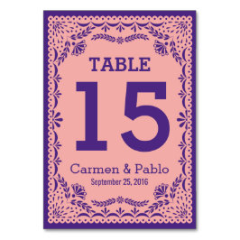 Papel Picadoのデザインの結婚式のテーブル数 テーブルナンバー