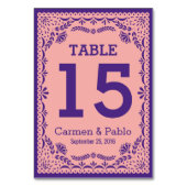 Papel Picadoのデザインの結婚式のテーブル数 テーブルナンバー (正面)