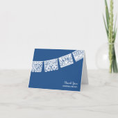 Papel Picadoの青|の結婚のサンキューカード サンキューカード (正面)