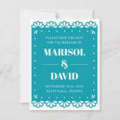 Papel Picadoスタイル日付カードの保存 セーブザデート (正面)