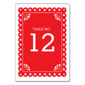 Papel Picadoテーブル番号 – 赤 テーブルナンバー (正面)