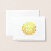 Papel picado'結婚s Thank you photo金ゴールド 箔カード (裏面封筒付き)