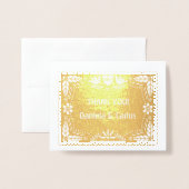 Papel picado'結婚s Thank you photo金ゴールド 箔カード (封筒付き正面)