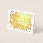Papel picado'結婚s Thank you photo金ゴールド 箔カード (正面)