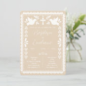Papel Picado Baptism Invite, Mexican Bautizo 招待状 (スタンド正面)