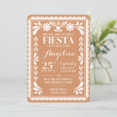 Papel Picado Birthday Invitation Terracotta Fiesta 招待状 (スタンド正面)