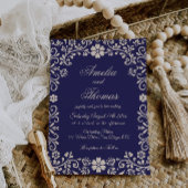 Papel Picado Blue Mexican Wedding 招待状