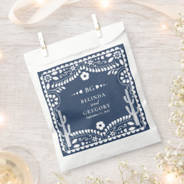 Papel Picado Boda Mexican Rustic Blue Wedding フェイバーバッグ