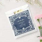 Papel Picado Boda Mexican Rustic Blue Wedding フェイバーバッグ (封をした状態)