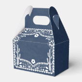 Papel Picado Boda Mexican Rustic Blue Wedding フェイバーボックス (裏面サイド)