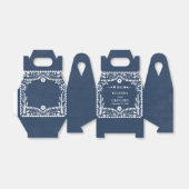 Papel Picado Boda Mexican Rustic Blue Wedding フェイバーボックス (折り畳みなし)