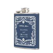 Papel Picado Boda Mexican Rustic Blue Wedding フラスク (左)