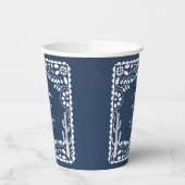 Papel Picado Boda Mexican Rustic Blue Wedding 紙コップ (左)