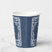 Papel Picado Boda Mexican Rustic Blue Wedding 紙コップ (右)