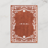 Papel Picado Boda Mexican Terracotta Brown Wedding エンクロージャーカード (裏面)