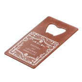 Papel Picado Boda Mexican Terracotta Brown Wedding クレジットカード栓抜き (正面アングル)