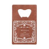 Papel Picado Boda Mexican Terracotta Brown Wedding クレジットカード栓抜き (裏面)