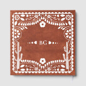 Papel Picado Boda Mexican Terracotta Brown Wedding ゲストブック (裏面)