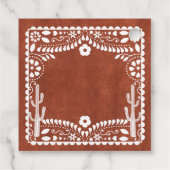 Papel Picado Boda Mexican Terracotta Brown Wedding フェイバータグ (裏面)