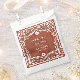 Papel Picado Boda Mexican Terracotta Brown Wedding フェイバーバッグ