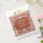 Papel Picado Boda Mexican Terracotta Brown Wedding フェイバーバッグ (封をした状態)