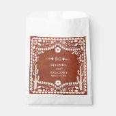 Papel Picado Boda Mexican Terracotta Brown Wedding フェイバーバッグ (正面)