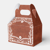 Papel Picado Boda Mexican Terracotta Brown Wedding フェイバーボックス (裏面サイド)