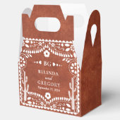 Papel Picado Boda Mexican Terracotta Brown Wedding フェイバーボックス (オープン)