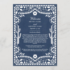 Papel Picado Boda Mexican Wedding Itinerary プログラム