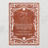 Papel Picado Boda Mexican Wedding Itinerary プログラム (正面)