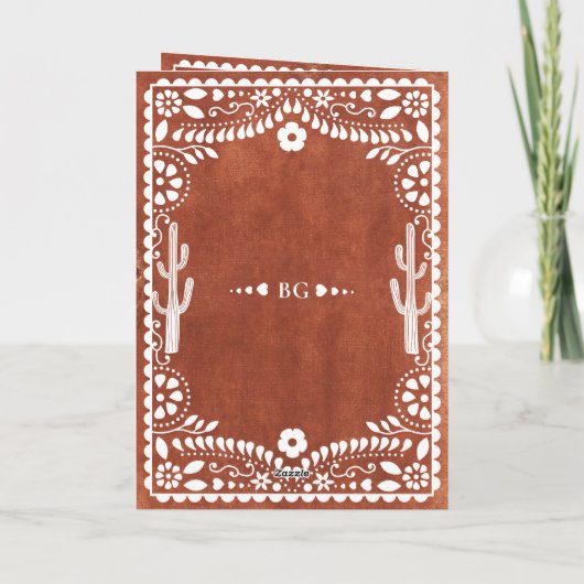 Papel Picado Boda Mexican Wedding Order of Service プログラム (裏面)