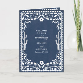 Papel Picado Boda Mexican Wedding Order of Service プログラム