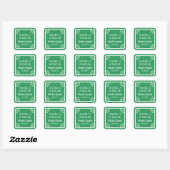 Papel Picado Bright Green Wedding Favor Sticker スクエアシール (シート)