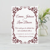 Papel Picado Burgundy Mexican Wedding Invitation 招待状 (スタンド正面)