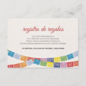 Papel Picado Elegant Colorful Boda Spanish Wedding エンクロージャーカード (正面)