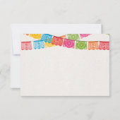 Papel Picado Elegant Colorful Boda Spanish Wedding セーブザデート (裏面)