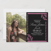 Papel Picado Fiesta Sweet 16 Mexican Pink Photo 招待状 (正面)