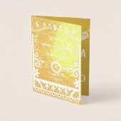 Papel Picado Mustard Yellow & White Wedding Foil 箔カード (正面)