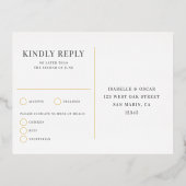 Papel Picado Neutral Foil Wedding Reply RSVP Card 箔シーズンポストカード (裏面)