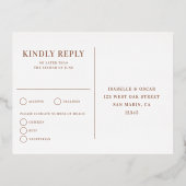 Papel Picado Neutral Foil Wedding Reply RSVP Card 箔シーズンポストカード (裏面)