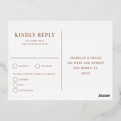 Papel Picado Neutral Foil Wedding Reply RSVP Card 箔シーズンポストカード (裏面)