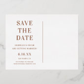 Papel Picado Neutral Foil Wedding Save The Date 箔シーズンポストカード (裏面)