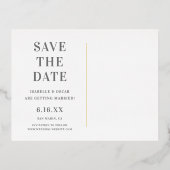 Papel Picado Neutral Wedding Save The Date Card 箔シーズンポストカード (裏面)