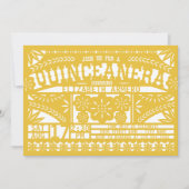 Papel Picado Quinceañeraの招待状 招待状 (正面)