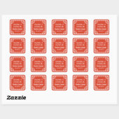Papel Picado Warm Red Wedding Favor Sticker スクエアシール (シート)