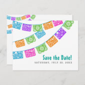 Papel Picado Wedding日付はがきを保存 案内ポストカード (正面/裏面)