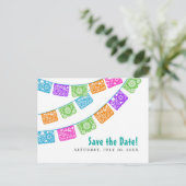 Papel Picado Wedding日付はがきを保存 案内ポストカード (スタンド正面)