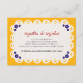 Papel Picado Yellow Nuestra Boda Spanish Wedding エンクロージャーカード (正面)