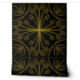 Papel Pintado Metallic flower tile abstract GOLD 壁紙